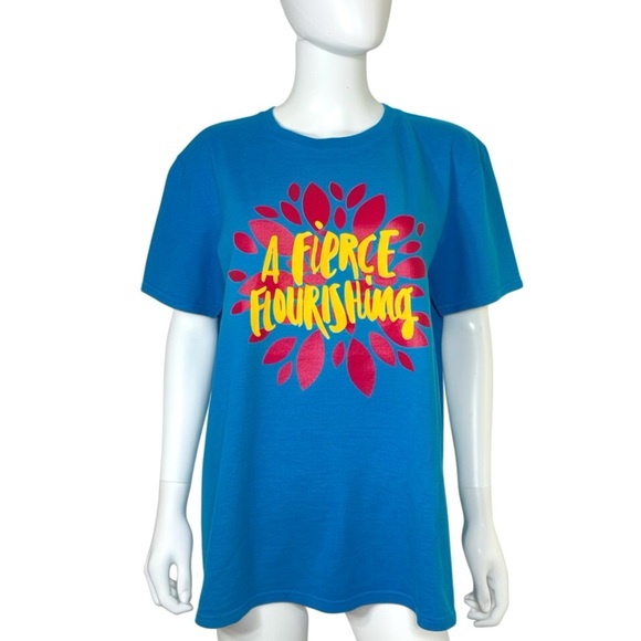 Gilden Softstyle “A Fierce Flourshing” Vibrant Unisex Short Sleeve Tee - Picture 1 of 6